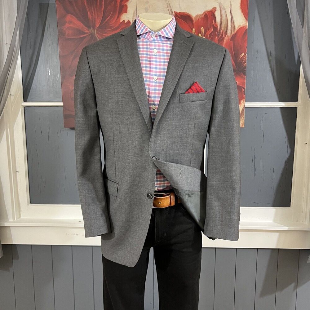 Calvin Klein Blazer Mens 👉Actual Size 44R👈‎ Wool Sport Jacket - Picture 13 of 13